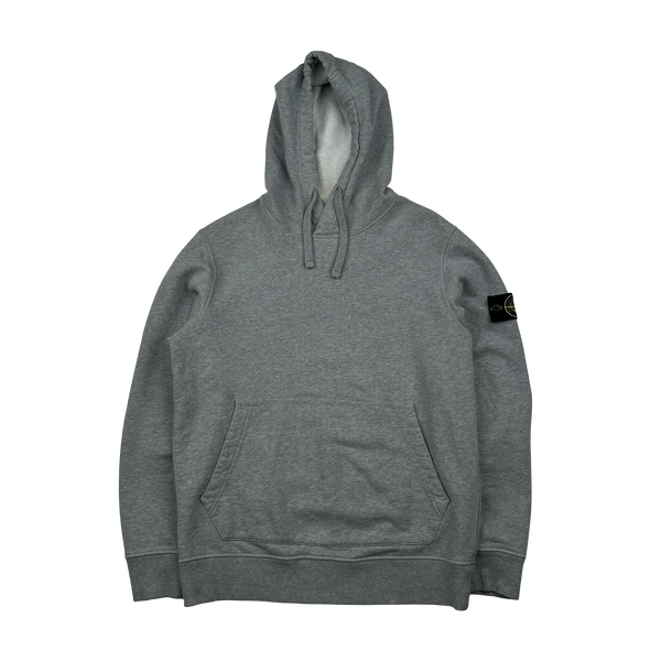 Stone Island 2021 Light Grey Pullover Cotton Hoodie - Medium