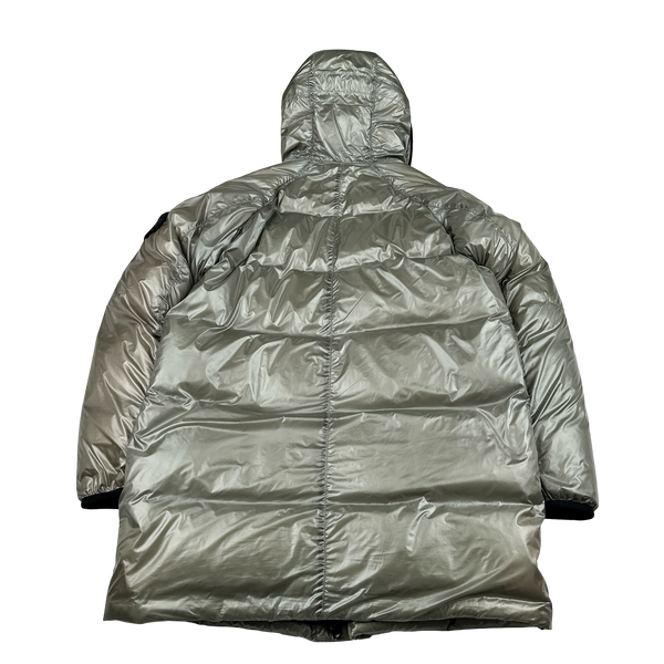 Stone Island Grey Pertex Quantum Y Down Puffer Jacket Medium