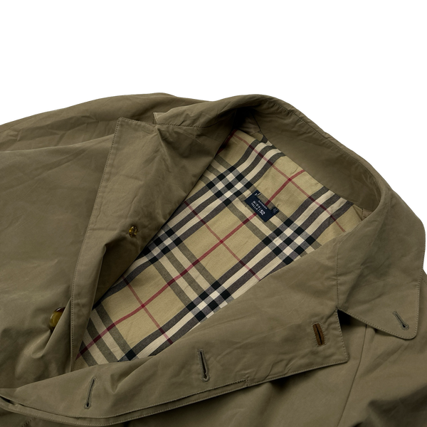 Burberry Nova Check Lined Tan Trench Coat - XL