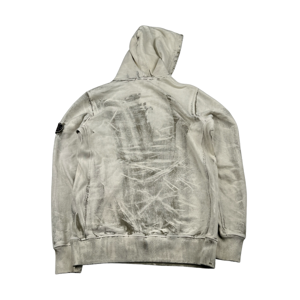 Stone Island 2017 Khaki Hand Corrosion Pullover Hoodie - Large