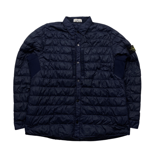 Stone Island Navy Micro Yarn Down Overshirt - 3XL