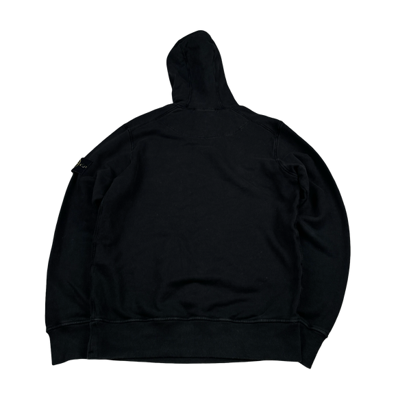 Stone Island 2022 Black Pullover Cotton Hoodie - Small