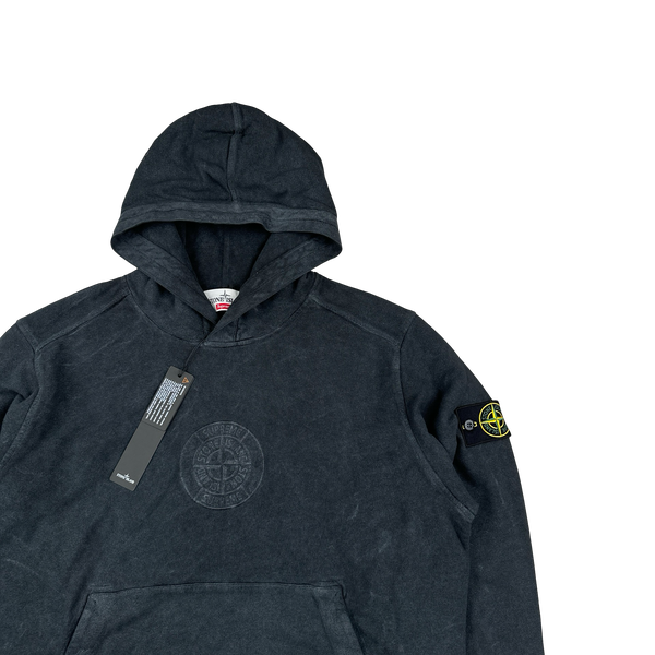 Stone Island x Supreme 2019 Grey Dust Treatment Hoodie - Large
