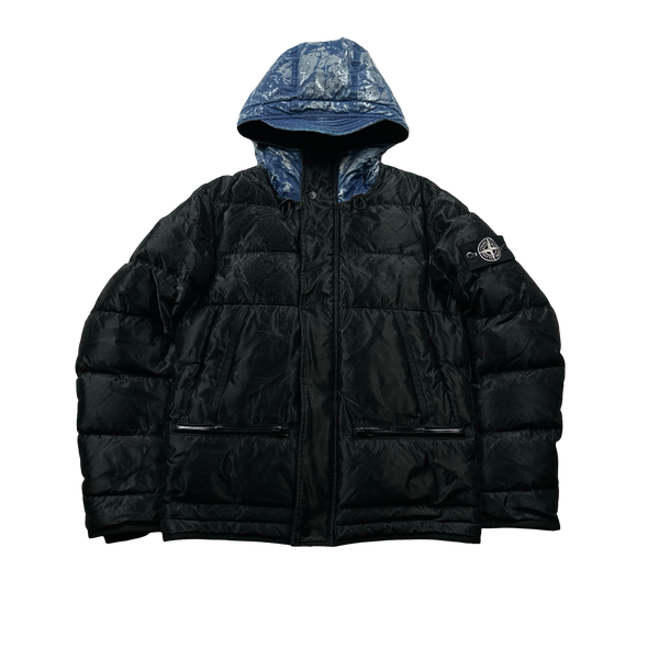 Stone Island Blue Mesh Reflective Down Jacket - Small