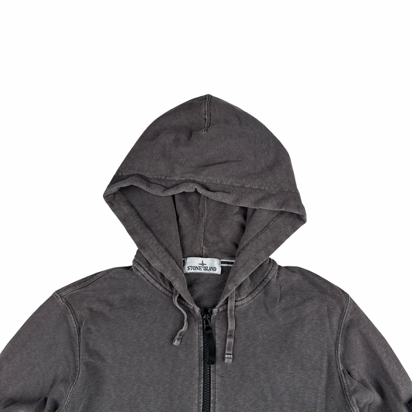 Stone Island 2017 Grey Zip Up Cotton Hoodie - Large
