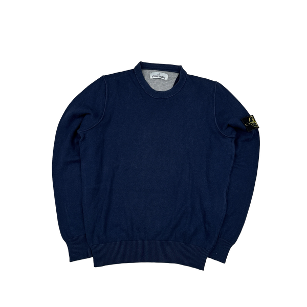 Stone Island Navy Cotton Lightweight Knit - Medium