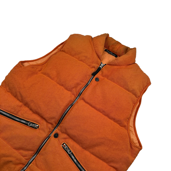 Stone Island 2015 Orange Down Filled Shadow Project Body Warmer - Large