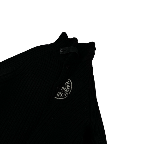 Stone Island 2005 Heavyweight Wool Knit Spellout Cardigan - XL