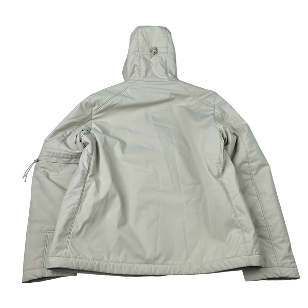 CP Company Cream Fleece Lined Heavyweight Dynatec Metropolis Jacket - Large