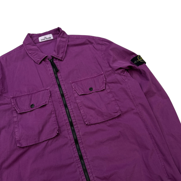 Stone Island 2021 Purple Cotton Overshirt - XXL