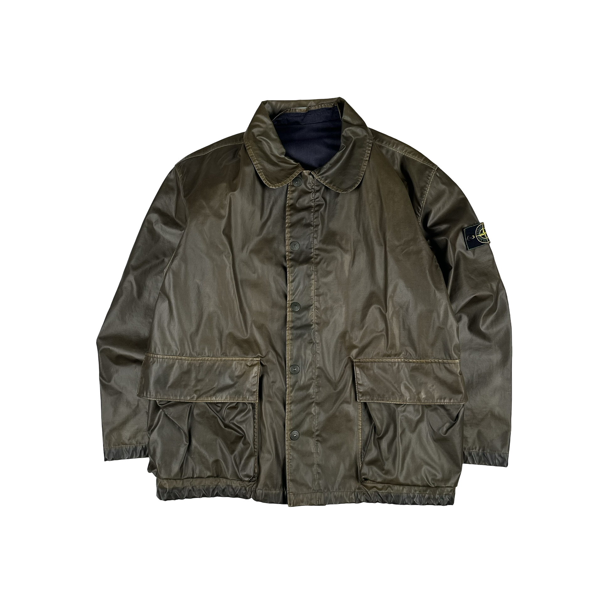 Stone Island 1990s Vintage Khaki Raso Gommato Jacket - XL – Mat's