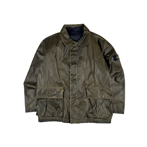 Stone Island 1990s Vintage Khaki Raso Gommato Jacket - XL – Mat's