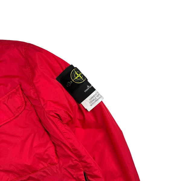 Stone Island 2022 Red Crinkle Primaloft Lined Jacket - Medium