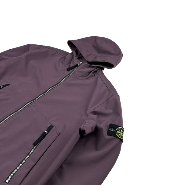 Stone Island 2021 Plum Soft Shell e-Dye Hooded Jacket - XXL