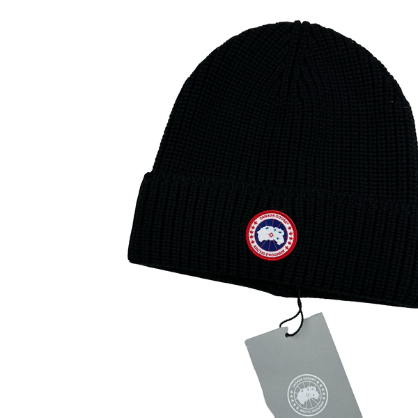 Canada Goose Black Wool Beanie - Small