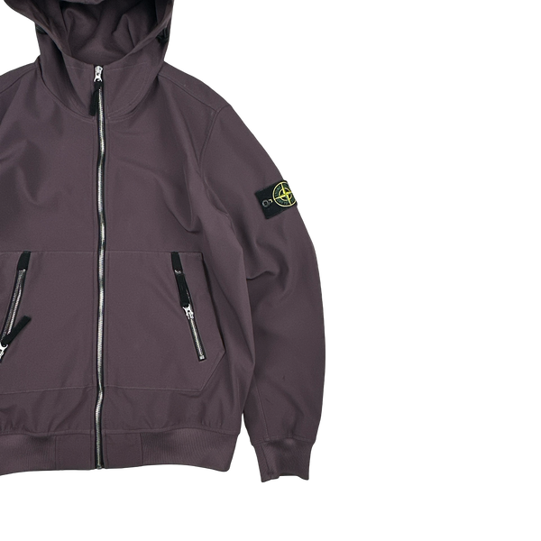 Stone Island 2021 Plum Soft Shell e-Dye Hooded Jacket - Medium