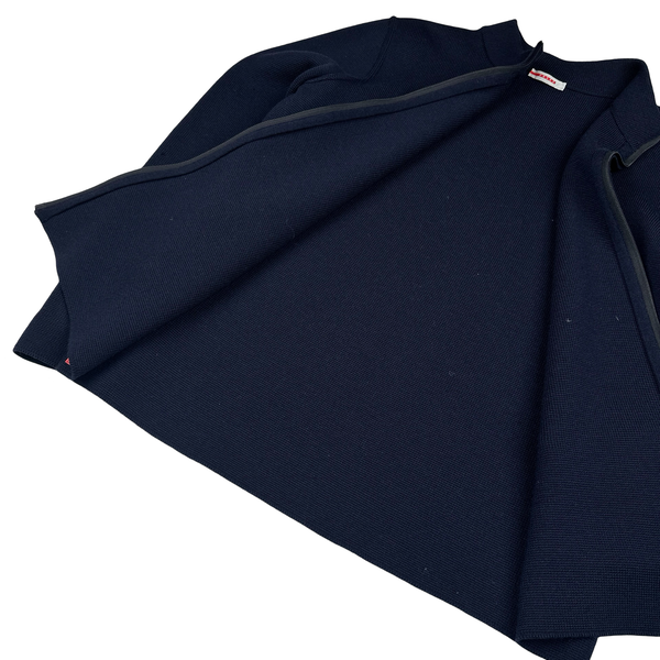Prada Navy Wool Zipped Tab Knit Jumper - 3XL
