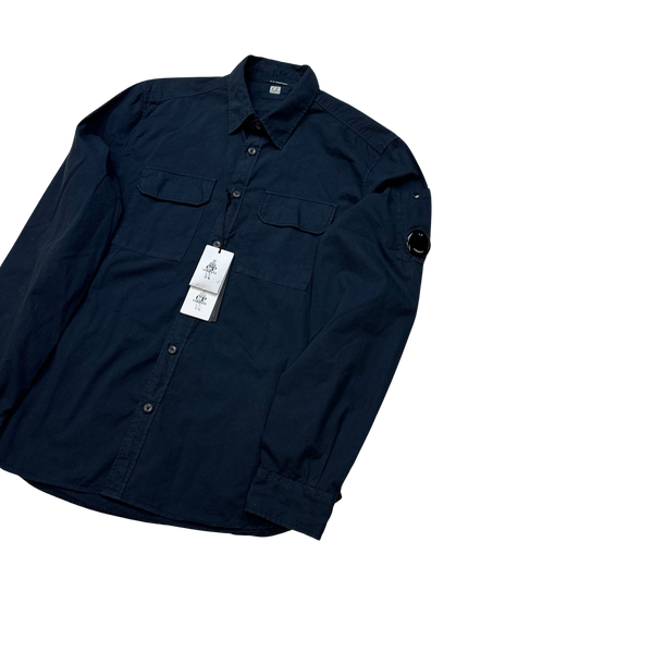 CP Company Navy Buttoned Overshirt - Large