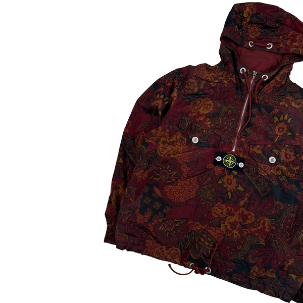 Stone Island X Supreme 2015 Nylon Metal 5C Printed Anorak Red Jacket - Small