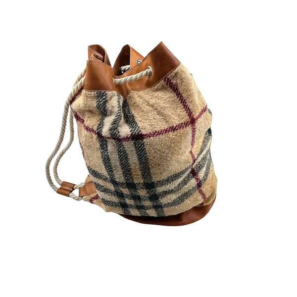 Burberry 00s Beach Towel Nova Check Sack Bag