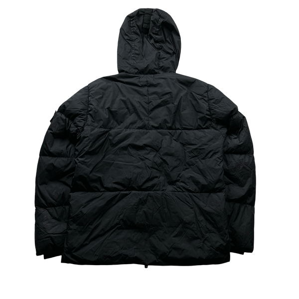 Stone Island 2020 Black Crinkle Reps Puffer Jacket - Medium