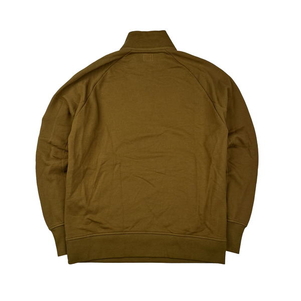 CP Company Mustard Cotton Quarter Zip Lens View Jumper - Large