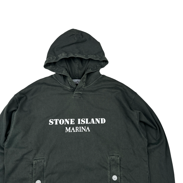 Stone Island 2024 Marina Overdyed Spellout Cotton Hoodie - Medium