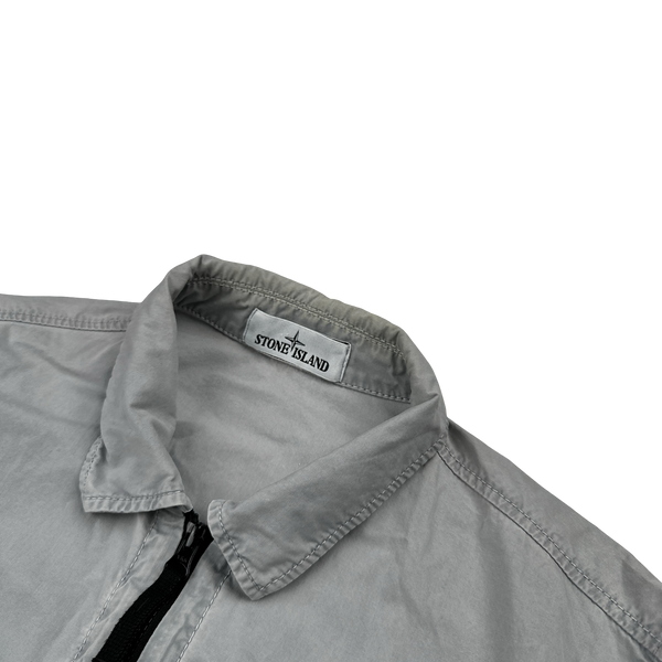 Stone Island 2021 Grey Cotton Zipped Overshirt - Medium