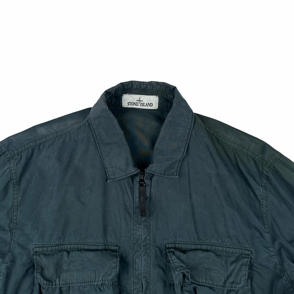 Stone Island 2022 Navy Double Pocket Overshirt - Large