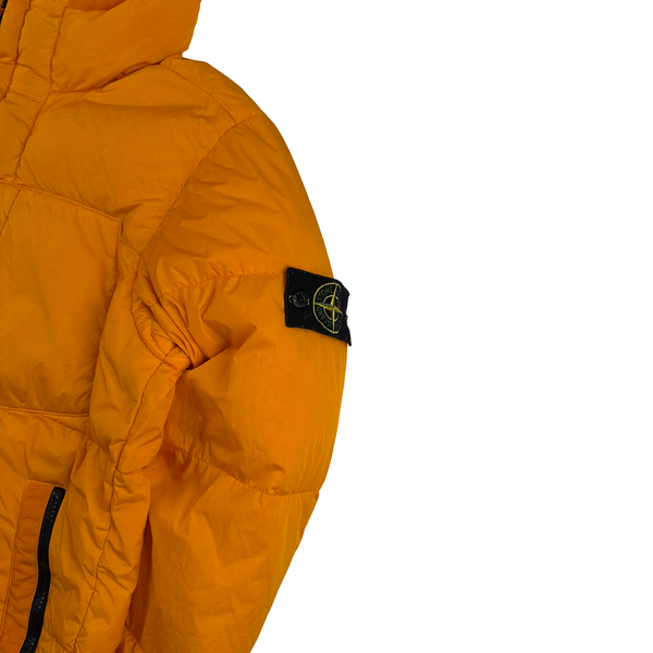 Stone Island 2017 Orange Crinkle Reps Puffer Jacket - Small