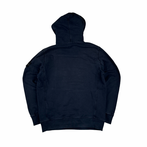 Stone Island 2017 Navy Cotton Pullover Hoodie - Large