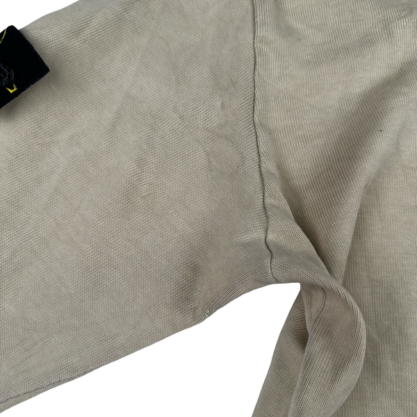 Stone Island 2000 Cotton Cream Quarter Zip Crewneck Jumper - XL