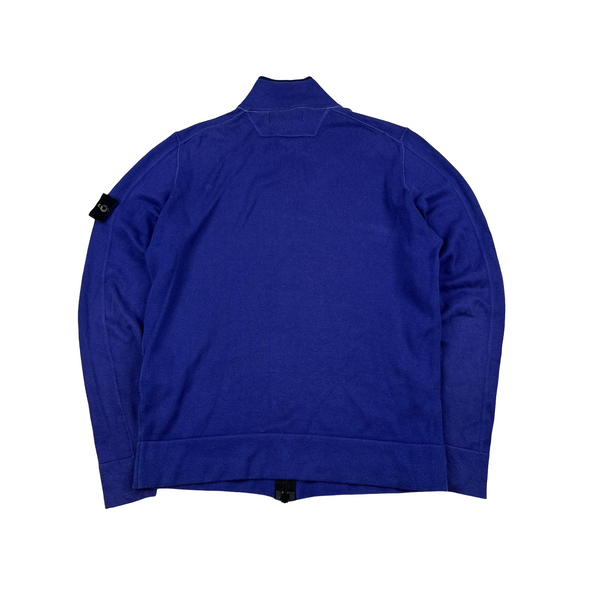 Stone Island 2014 Blue Zipped Knit Jumper - Medium
