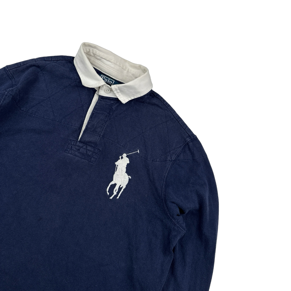 Ralph Lauren Navy Long Sleeve Polo Shirt - Small