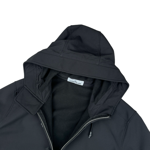 Stone Island 2020 Black Soft Shell Hooded Jacket - XXL