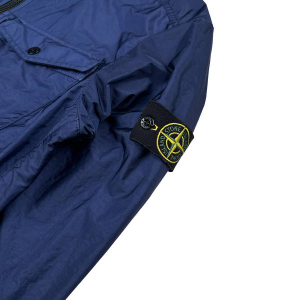 Stone Island 2015 Blue Lamy Flock Velvet Lined Jacket - Medium