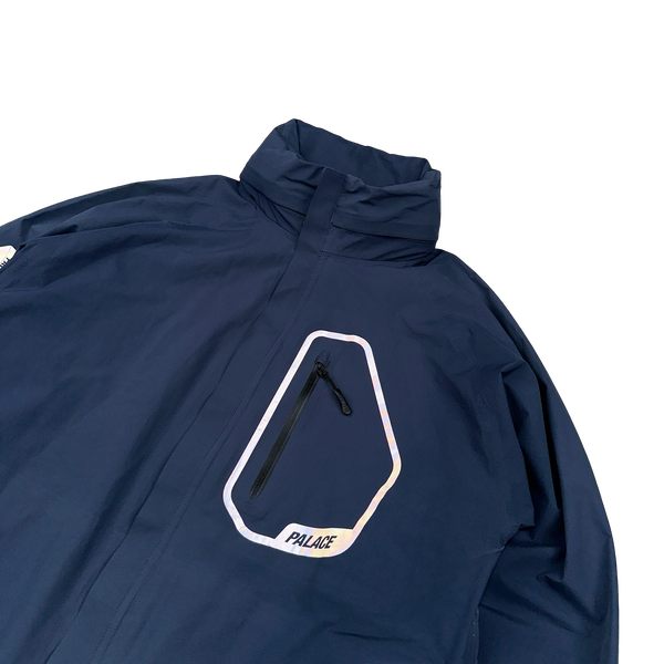 Palace Navy Reflective Spellout Gore-Tex Palicite Shell Jacket - Large