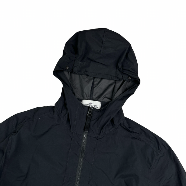 Stone Island 2020 Black Skin Touch Nylon Hooded Jacket - Small