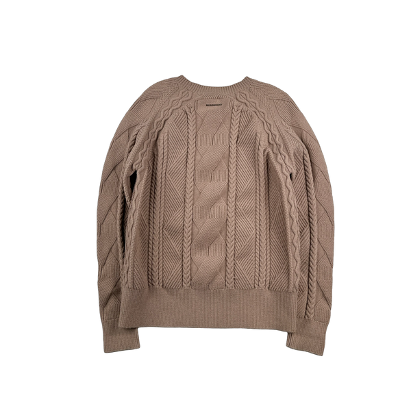 Burberry Blush Pink Wool Cable Knit Jumper - Medium