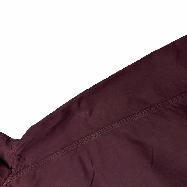 CP Company Burgundy Cargo Pocket Pullover Cotton Smock Jacket - Large