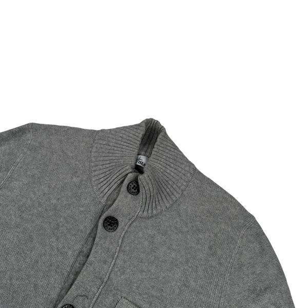 Stone Island 2017 Grey Wool Cashmere Buttoned Jumper - Large