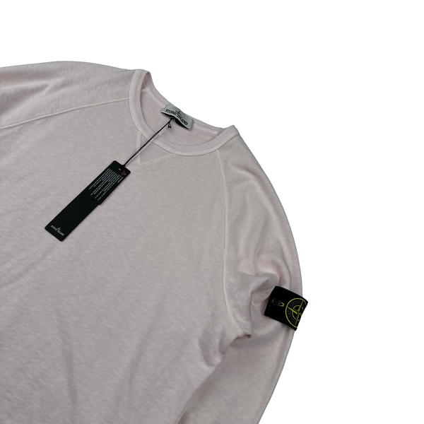 Stone Island 2022 Pink Lightweight Cotton Crewneck Jumper - Medium