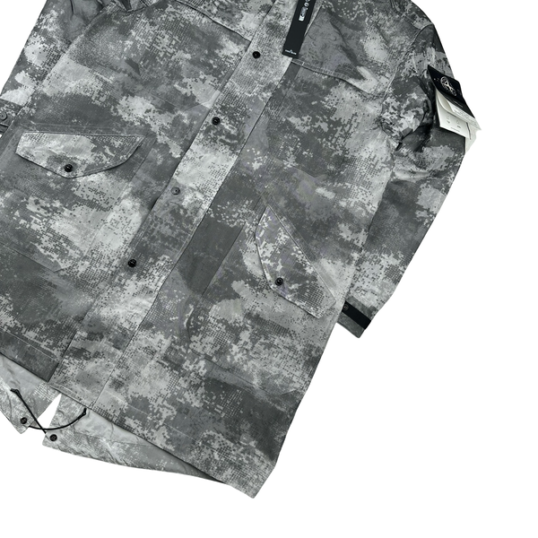 Stone Island 2024 Dissolving Grid Camo Mesh Reflective Nylon Jacket - Medium - Large