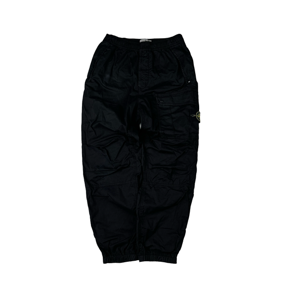 Stone Island 2024 Black Loose Fit Cargo Trousers - 28"