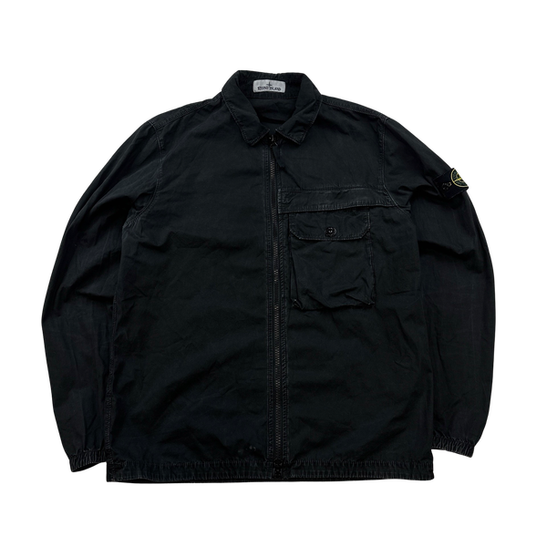 Stone Island 2020 Black Zipped Overshirt - Large
