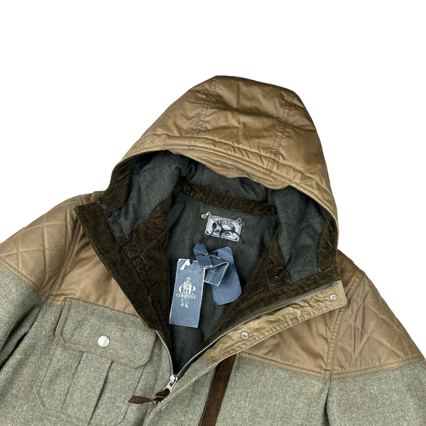 CP Company Brown Lana Wool Giubbotto Imbottito Ovatta Jacket - Large