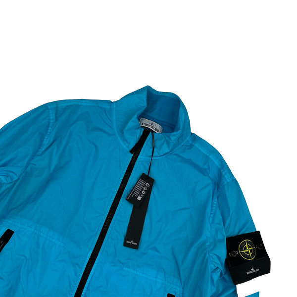 Stone Island 2023 Aqua Garment Dyed Crinkle Reps Jacket - Large