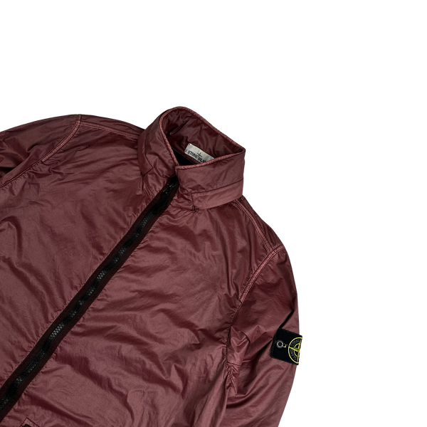 Stone Island 2019 Burgundy Lamy Flock Long Jacket - XL