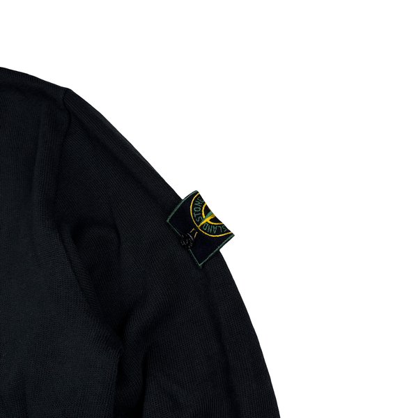 Stone Island 1999 Black Green Edge Vintage Pullover Mock Jumper - XXL