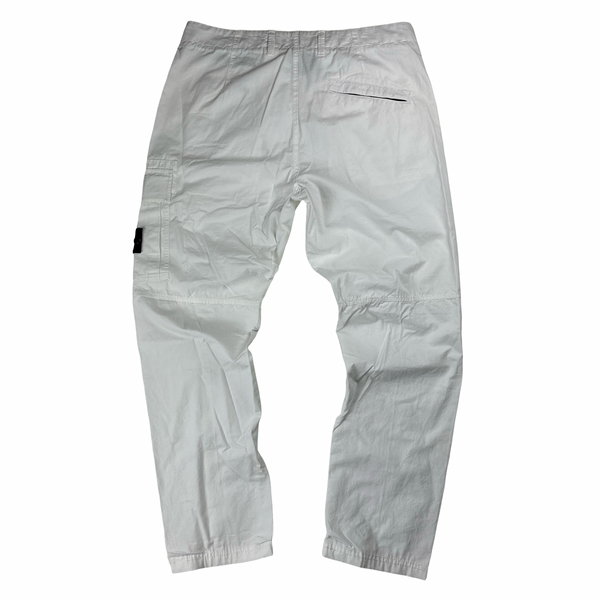 Stone Island 2022 White Slim Fit Cargo Trousers - Medium